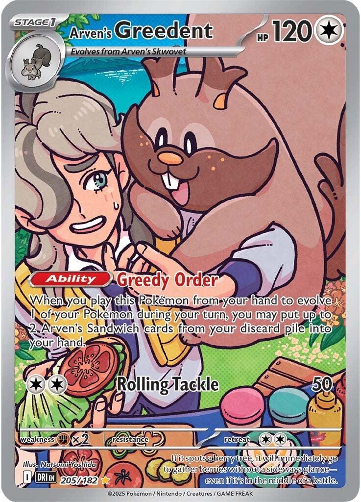 Arven's Greedent #205 Pokemon Destined Rivals