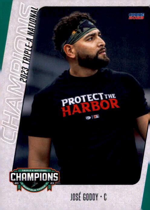 Jose Godoy #12 2023 Choice Norfolk Tides Triple A Champions Baseball