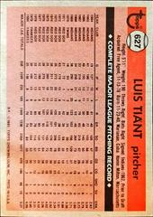 Back Of Card | Luis Tiant Baseball Cards 1981 Topps