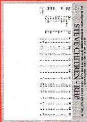 Reverse | Steve Chitren - RHP Baseball Cards 1994 Baltimore Orioles Program