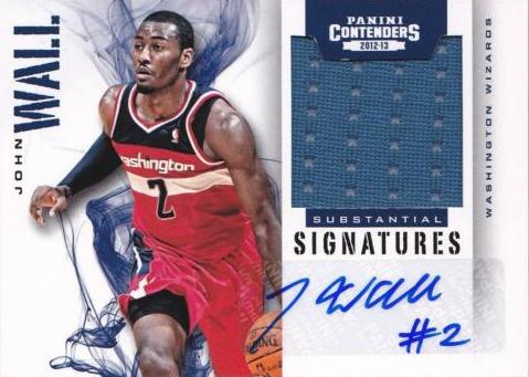 John Wall #9 2012 Panini Contenders Substantial Signatures Material Basketball