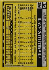 Back Of Card | Roy Smith Baseball Cards 1990 Topps