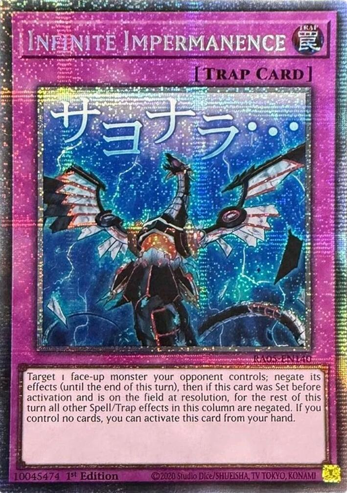 Infinite Impermanence [Starlight Rare] RA05-EN140 Prices | YuGiOh Rarity  Collection 5 | YuGiOh Cards