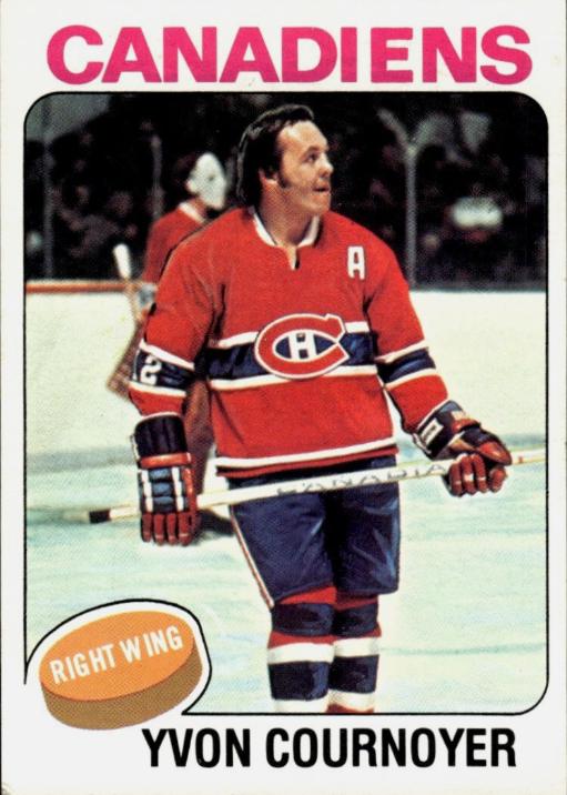 Yvon Cournoyer #70 1975 Topps Hockey