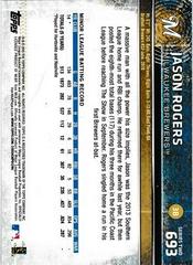 Back Of Card | Jason Rogers Baseball Cards 2015 Topps