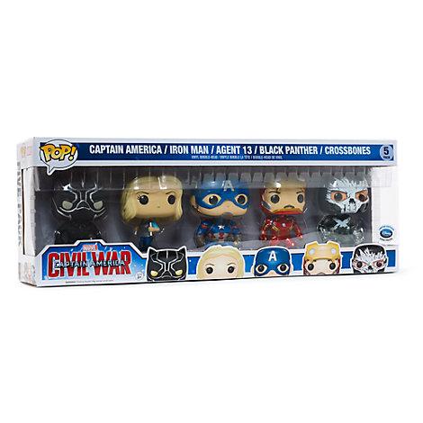Captain America / Iron Man / Agent 13 / Black Panther / Crossbones Captain America: Civil War Funko Pop box and figure