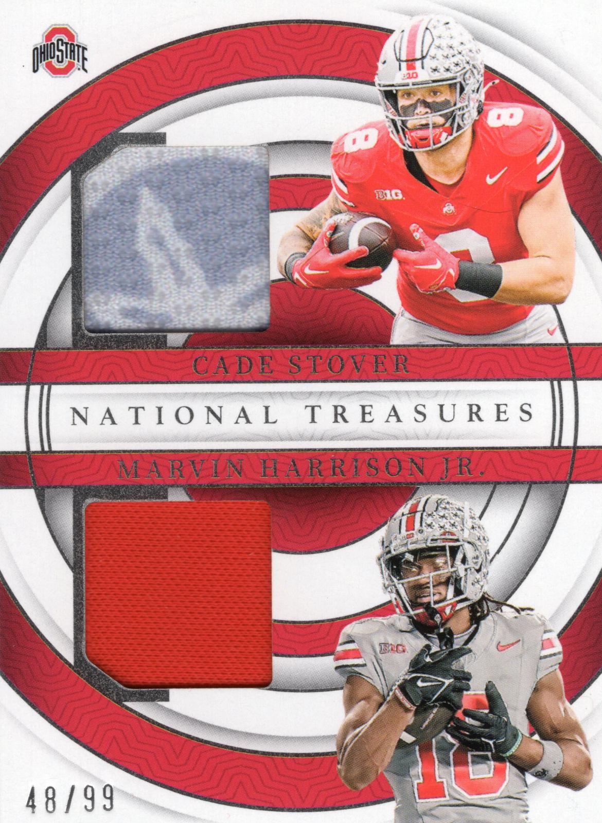 Cade Stover / Marvin Harrison Jr. #TDM-OSU Football Cards 2024 Panini National Treasures Collegiate Team Dual Materials