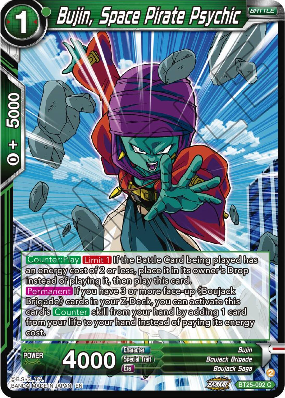 Bujin, Space Pirate Psychic BT25-092 Dragon Ball Super Legend of the Dragon Balls
