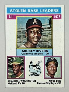 1975 AL Stolen Base Leaders: Mickey Rivers / Claudell Washington / Amos Otis