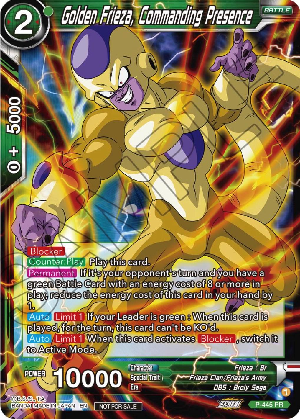 Golden Frieza, Commanding Presence P-445 Dragon Ball Super Divine Multiverse Release Promos