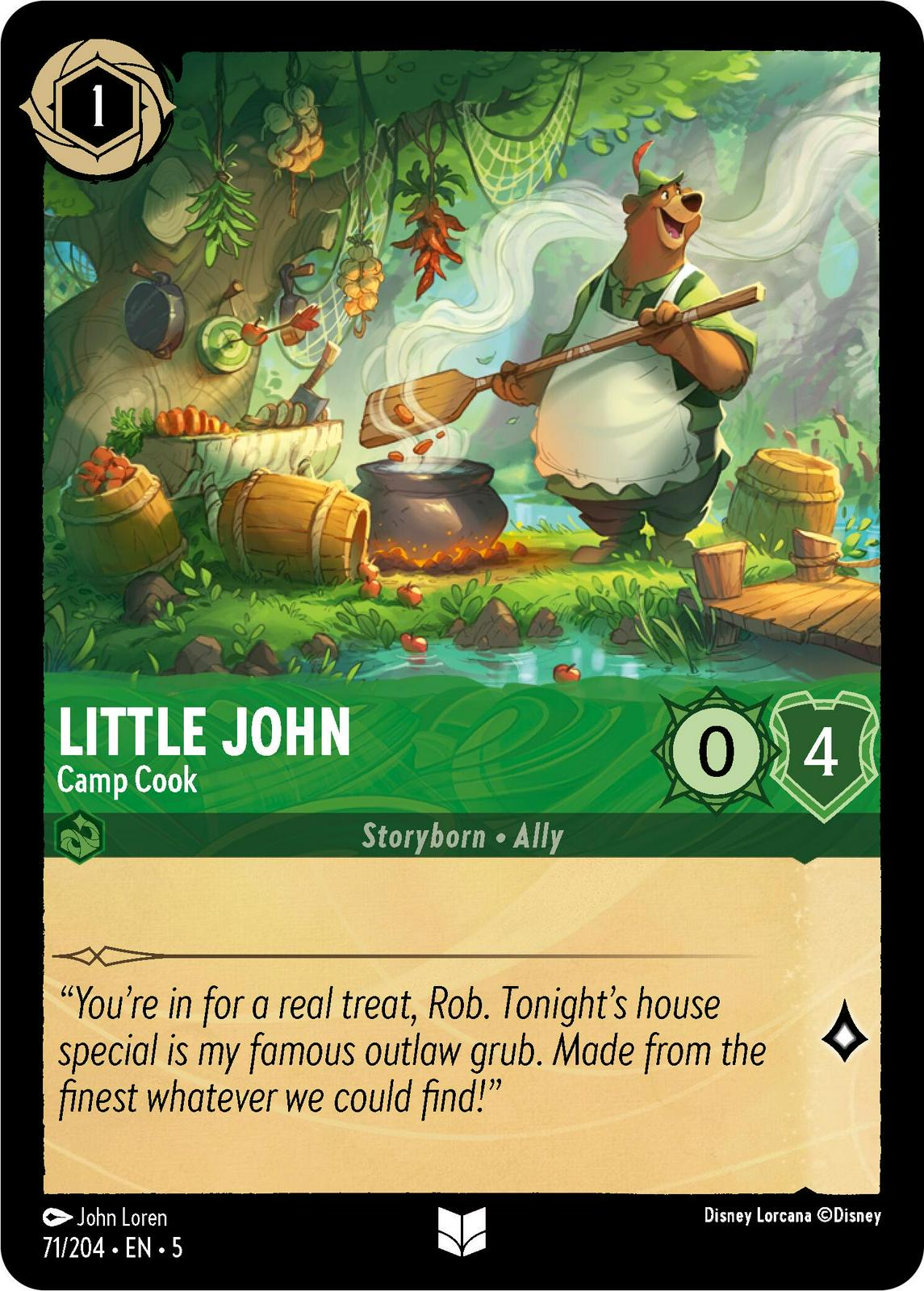 Little John - Camp Cook #71 Lorcana Shimmering Skies