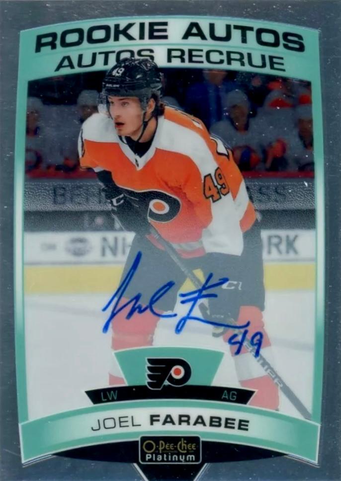 Joel Farabee #R-JF 2019 O Pee Chee Platinum Rookie Autos Hockey
