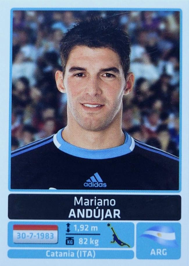 Mariano Andujar #24 Soccer Cards 2011 Panini Copa America Argentina Sticker