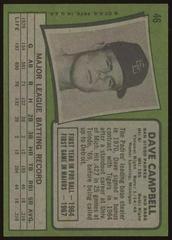 Back | Dave Campbell Baseball Cards 1971 Topps