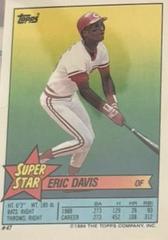 Eric Davis #47 Baseball Cards 1989 Topps Stickercards Blank Back Prices