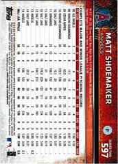 Back Of Card | Matt Shoemaker Baseball Cards 2015 Topps