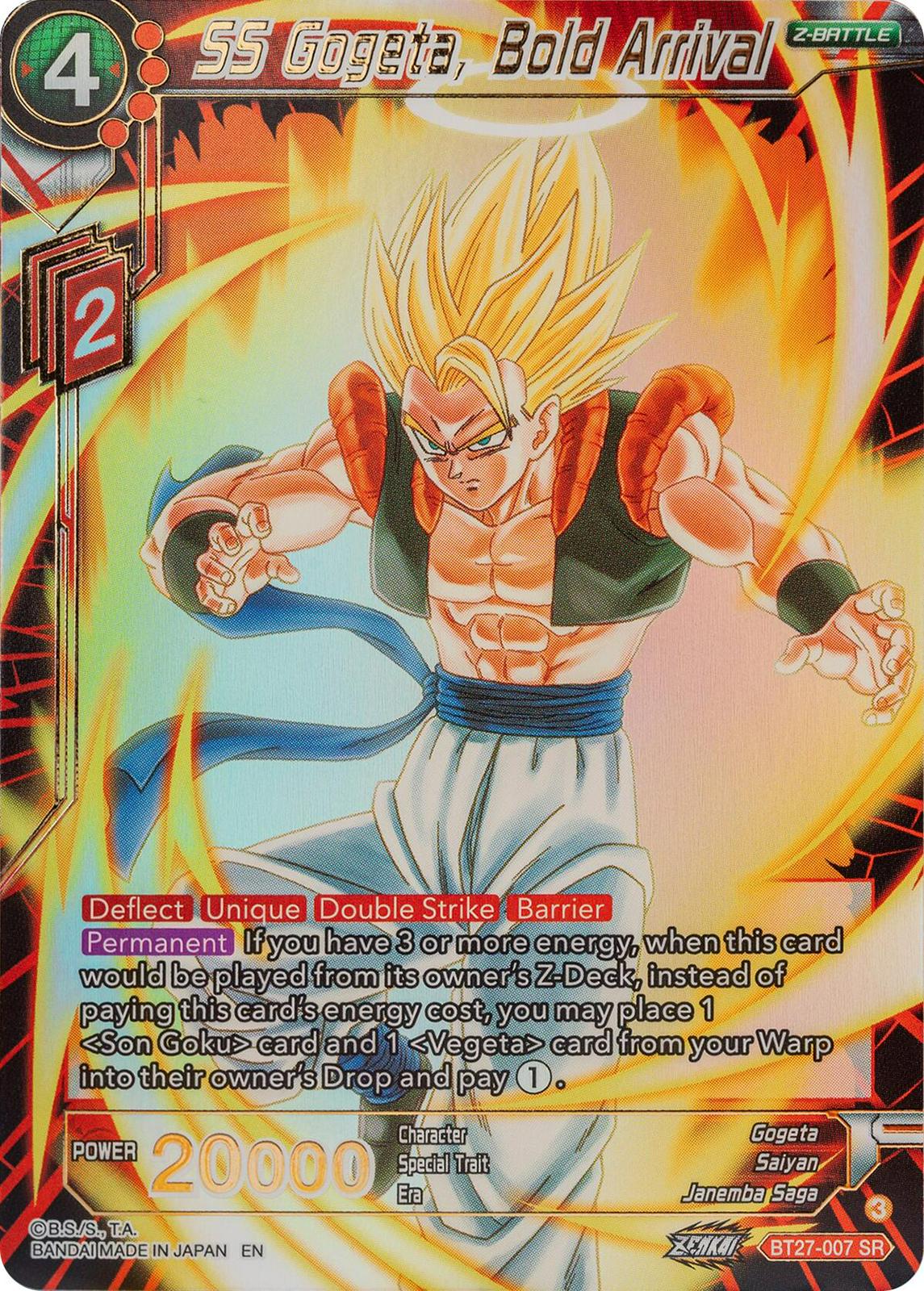 SS Gogeta, Bold Arrival BT27-007 Dragon Ball Super: History of Z