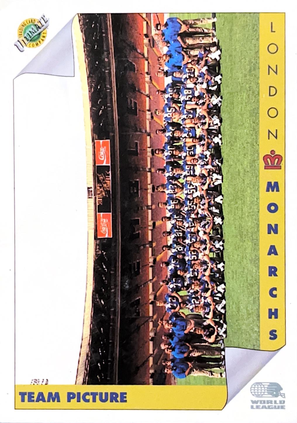 London Monarchs Team PIcture #74 Football Cards 1992 Ultimate WLAF