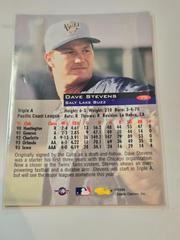 REAR | Dave Stevens Baseball Cards 1994 Classic