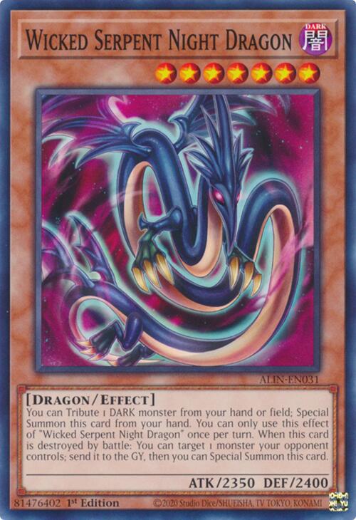 Wicked Serpent Night Dragon ALIN-EN031 YuGiOh Alliance Insight
