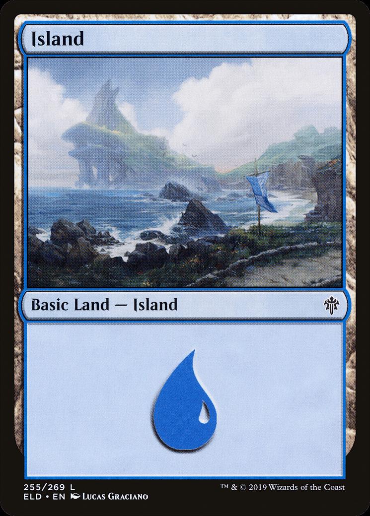 Island #255 Magic Throne of Eldraine