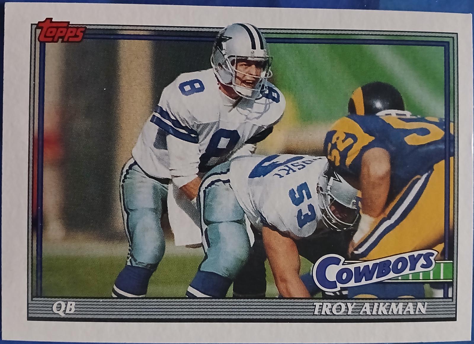 Troy Aikman #371 Football Cards 1991 Topps