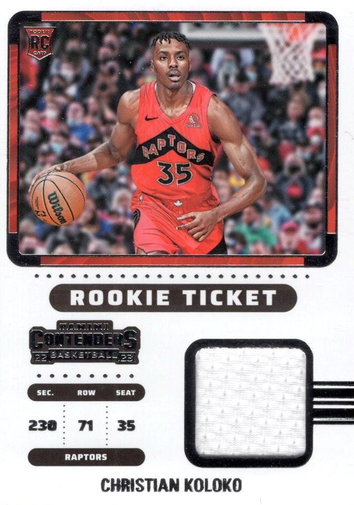 Christian Koloko #RTS-CKT 2022 Panini Contenders Rookie Ticket Swatch Basketball
