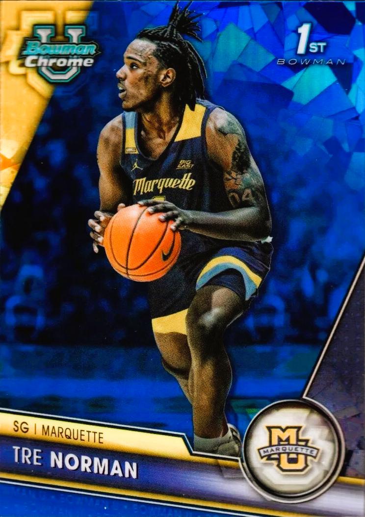 Tre Norman #87 2023 Bowman Chrome University Sapphire Basketball