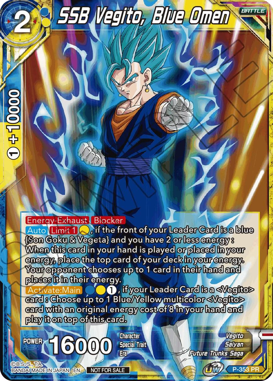 SSB Vegito, Blue Omen P-353 Dragon Ball Super Divine Multiverse Release Promos