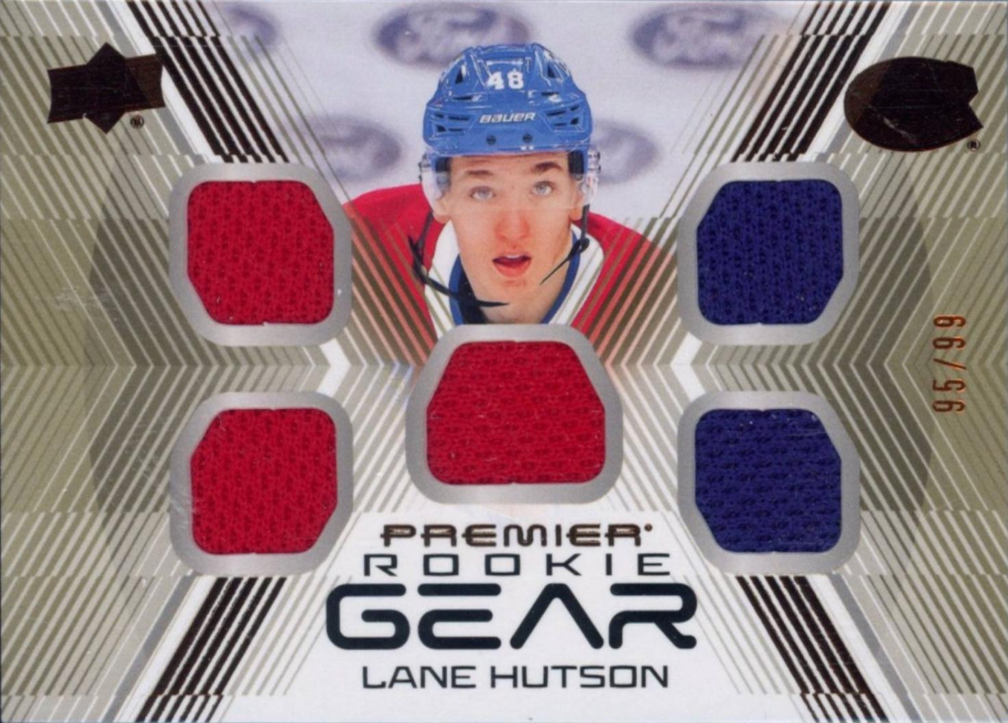 Lane Hutson #PGR-LH 2024-25 Upper Deck Premier Hockey Premier Gear Rookies