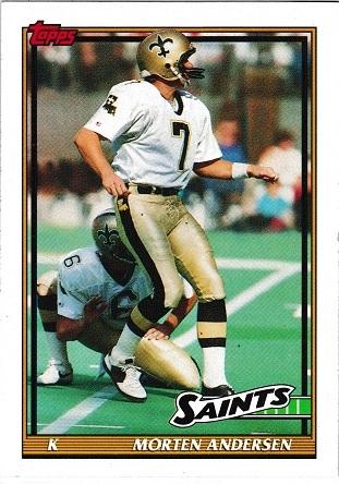 Morten Andersen #316 Football Cards 1991 Topps