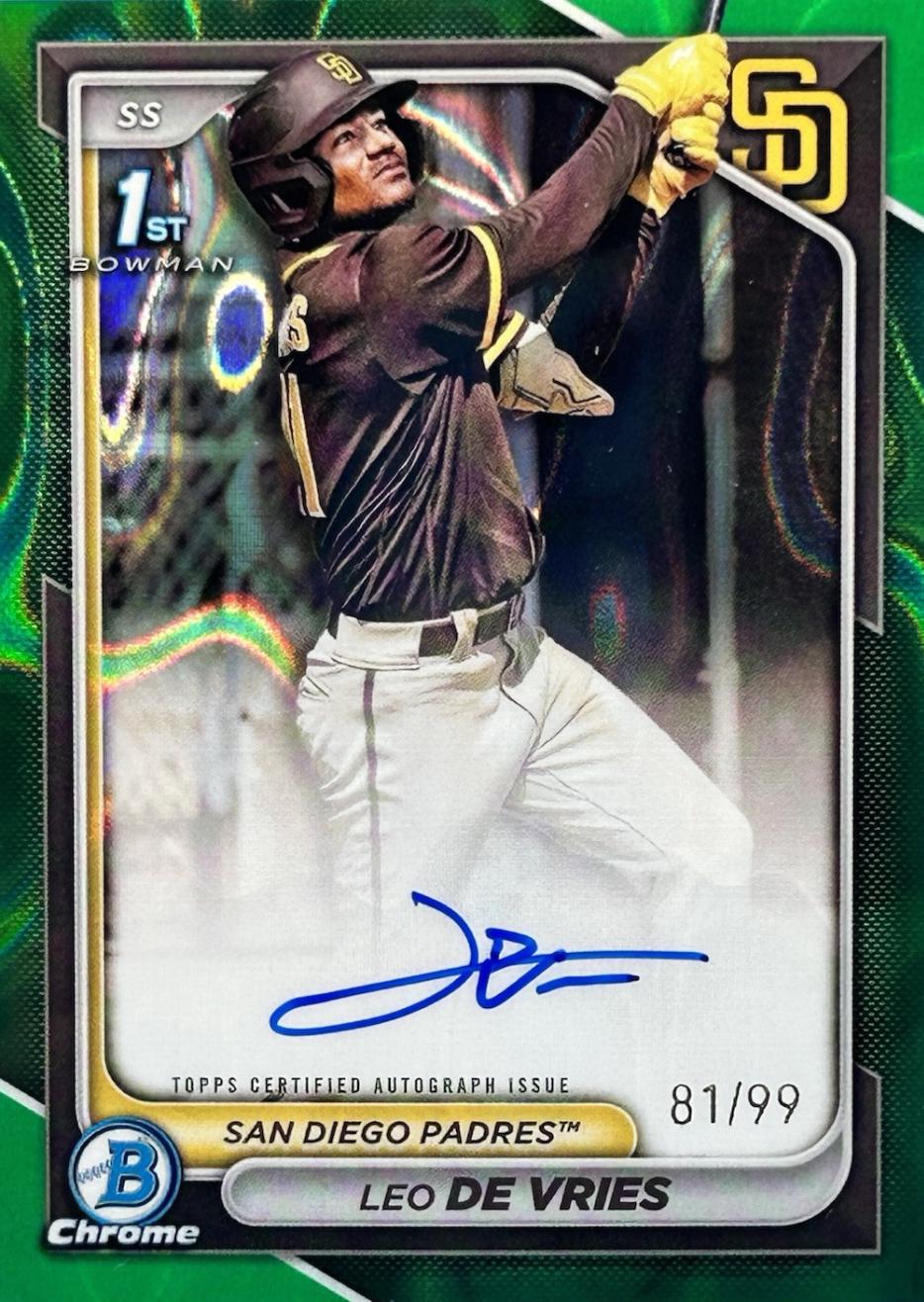 Topps LEO DE VRIES sparkl refractor /299 De Vries Leo top prospect 