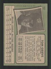 Back | Tom Grieve Baseball Cards 1971 Topps