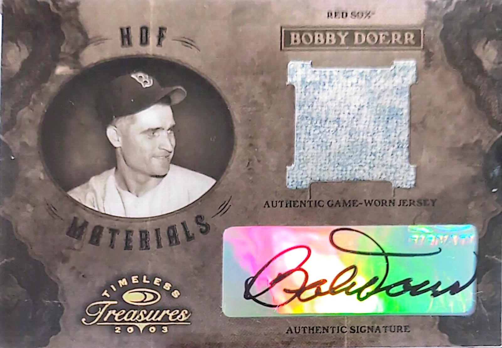 Bobby Doerr #HOF-27 Baseball Cards 2003 Donruss Timeless Treasures H.O.F. Induction Year Combos