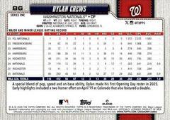 Back | Dylan Crews Baseball Cards 2026 Topps