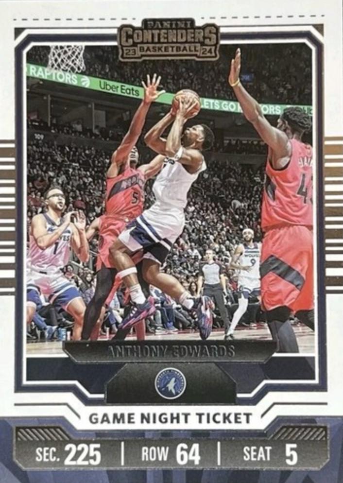 Anthony Edwards #7 Basketball Cards 2023 Panini Contenders Game Night Ticket