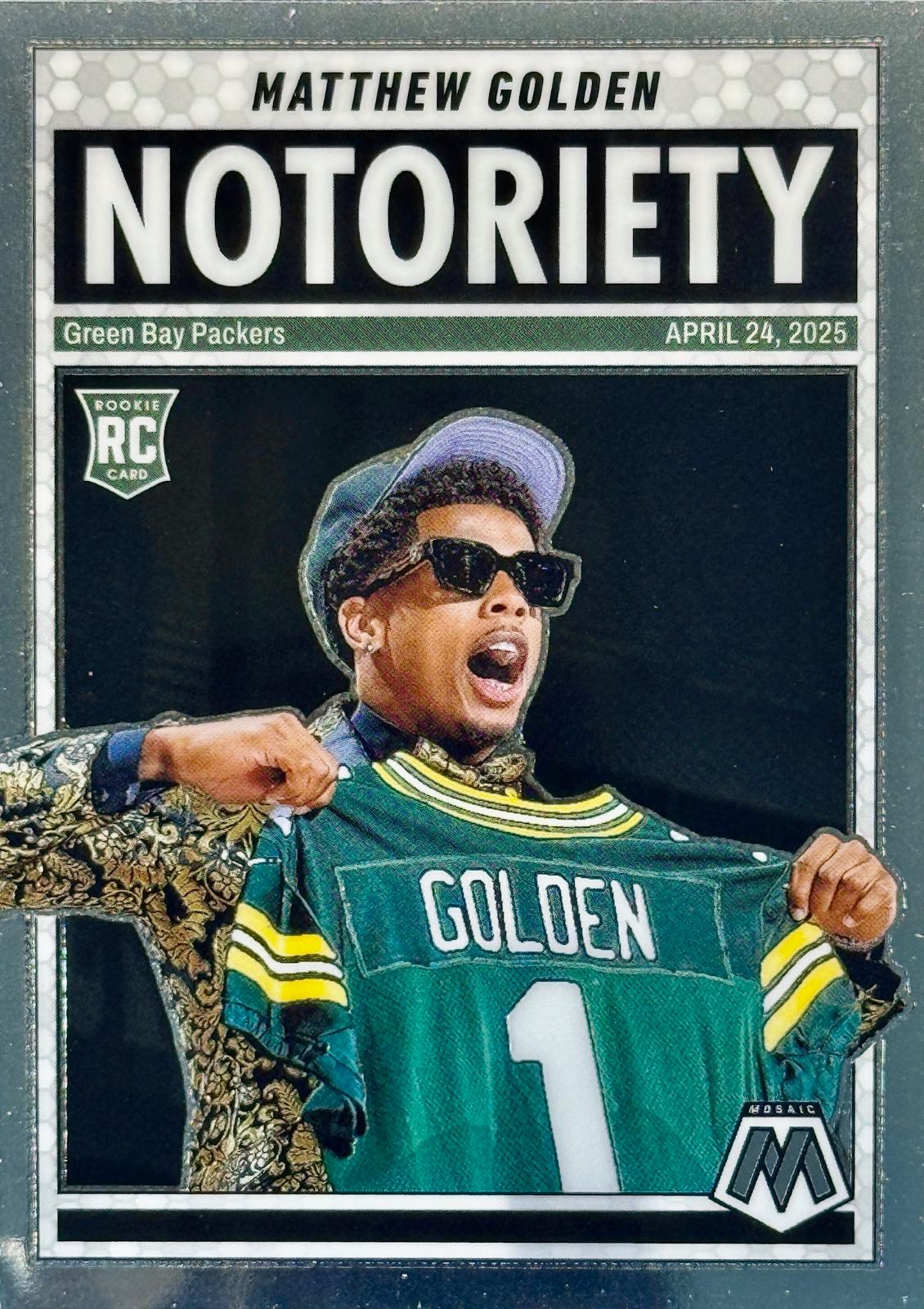 2025 Panini Mosaic Notoriety Matthew Golden #21 card