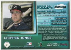 Back Image | Chipper Jones Baseball Cards 1999 Pacific Invincible