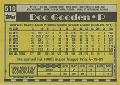 Back Of Card | Doc Gooden Baseball Cards 1990 Topps