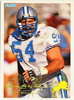 Chris Spielman #40 1994 Fleer Shell Fact Football