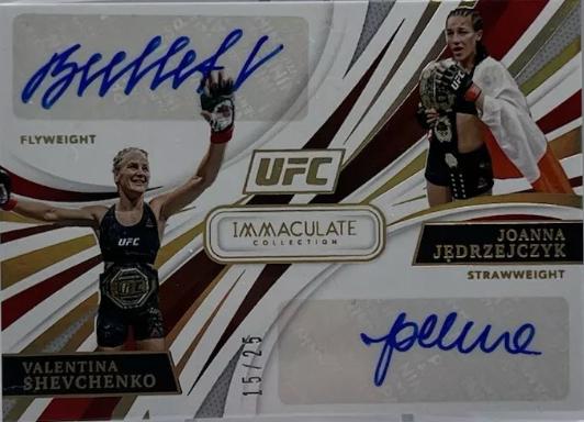 Valentina Shevchenko, Joanna Jedrzejczyk #DA-VJJ Ufc Cards 2021 Panini Immaculate UFC Dual Autographs