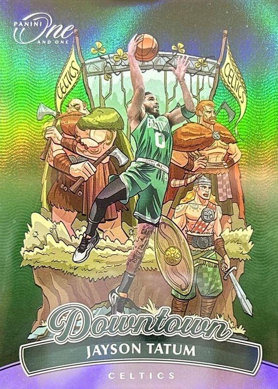 Jayson Tatum #7 Basketball Cards 2023 Panini One and One Downtown