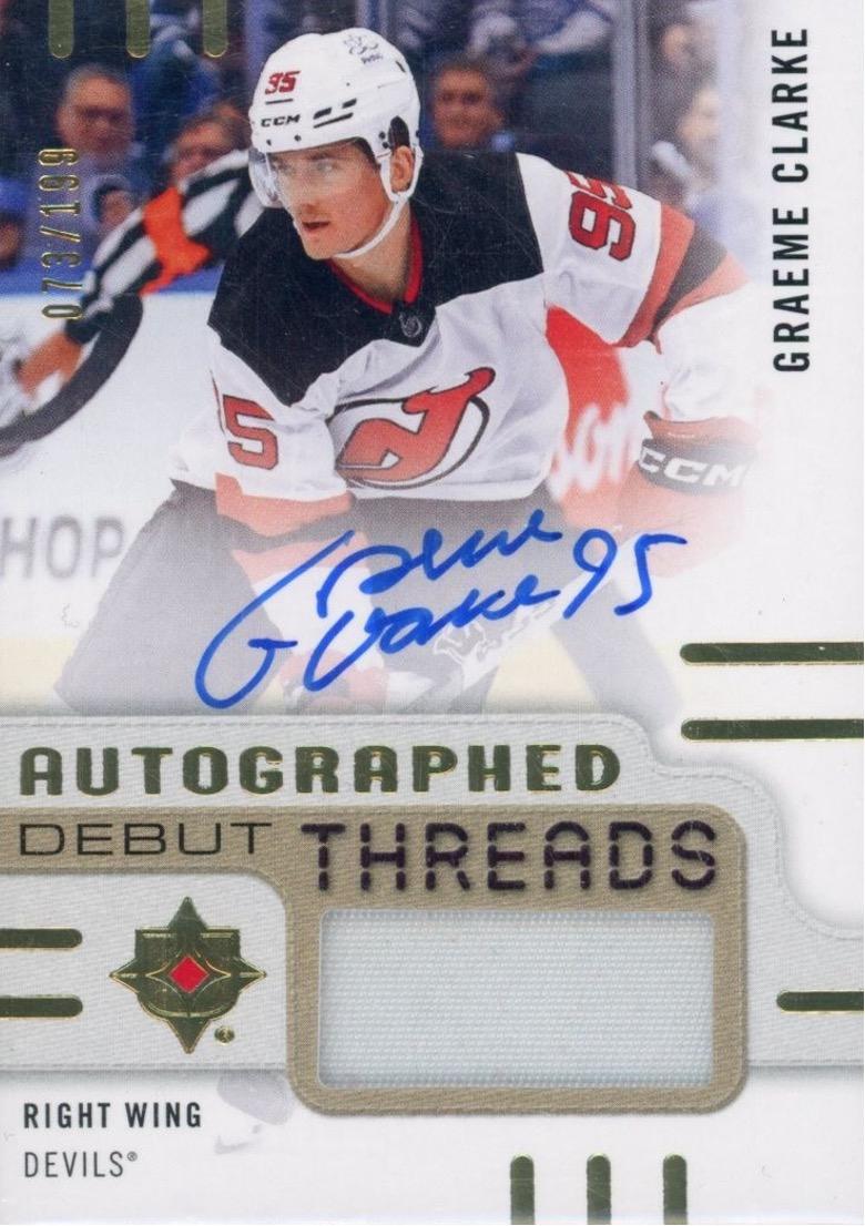 Graeme Clarke #ADT-GC 2024 Ultimate Collection Autograph Debut Threads Hockey