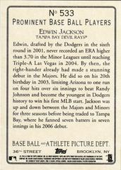 Back | Edwin Jackson Baseball Cards 2006 Topps Turkey Red