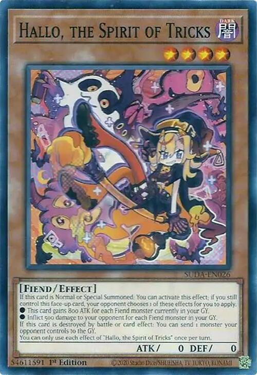 Hallo, the Spirit of Tricks SUDA-EN026 YuGiOh Supreme Darkness