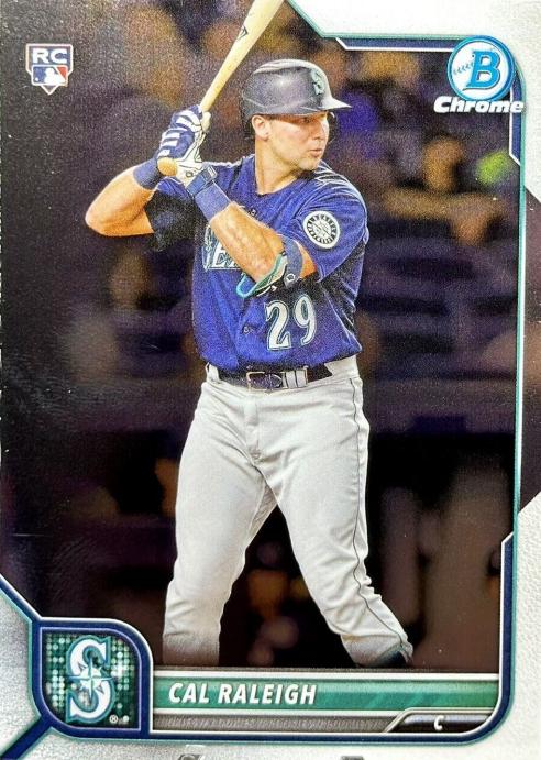 Cal Raleigh #51 Baseball Cards 2022 Bowman Chrome