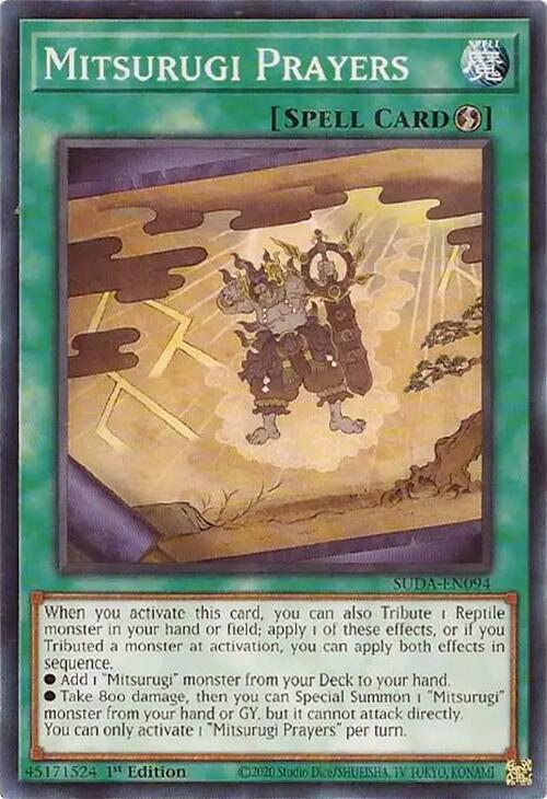 Mitsurugi Prayers SUDA-EN094 YuGiOh Supreme Darkness