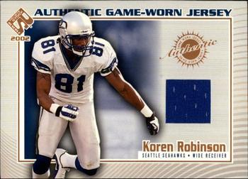 Koren Robinson #112 2002 Pacific Private Stock Reserve Game Worn Jersey Football