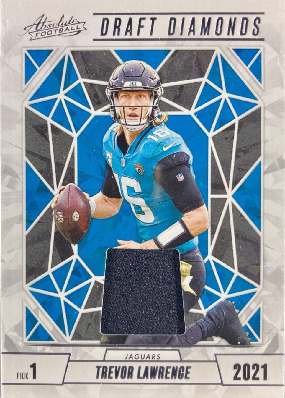 Trevor Lawrence #DDJ-TLE Football Cards 2024 Panini Absolute Draft Diamonds Jersey