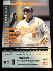 Back Of Card | David Segui [Sample] Baseball Cards 2002 Leaf